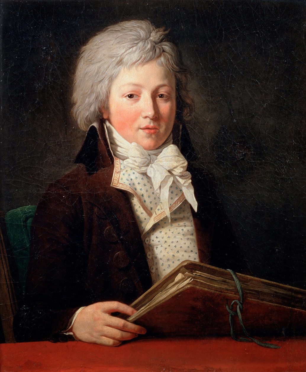 Retrato de um jovem segurando uma pasta com desenhos, 1791. de François André Vincent