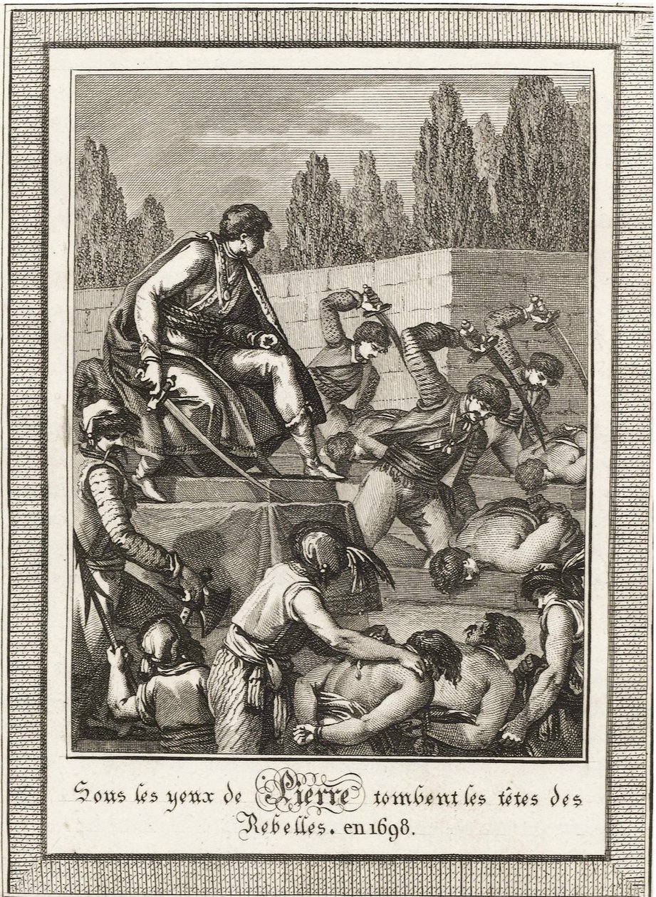 A execução do Streltsy. De: Histoire de Russie por Blin de Sainmore, c. 1800 de François Anne David