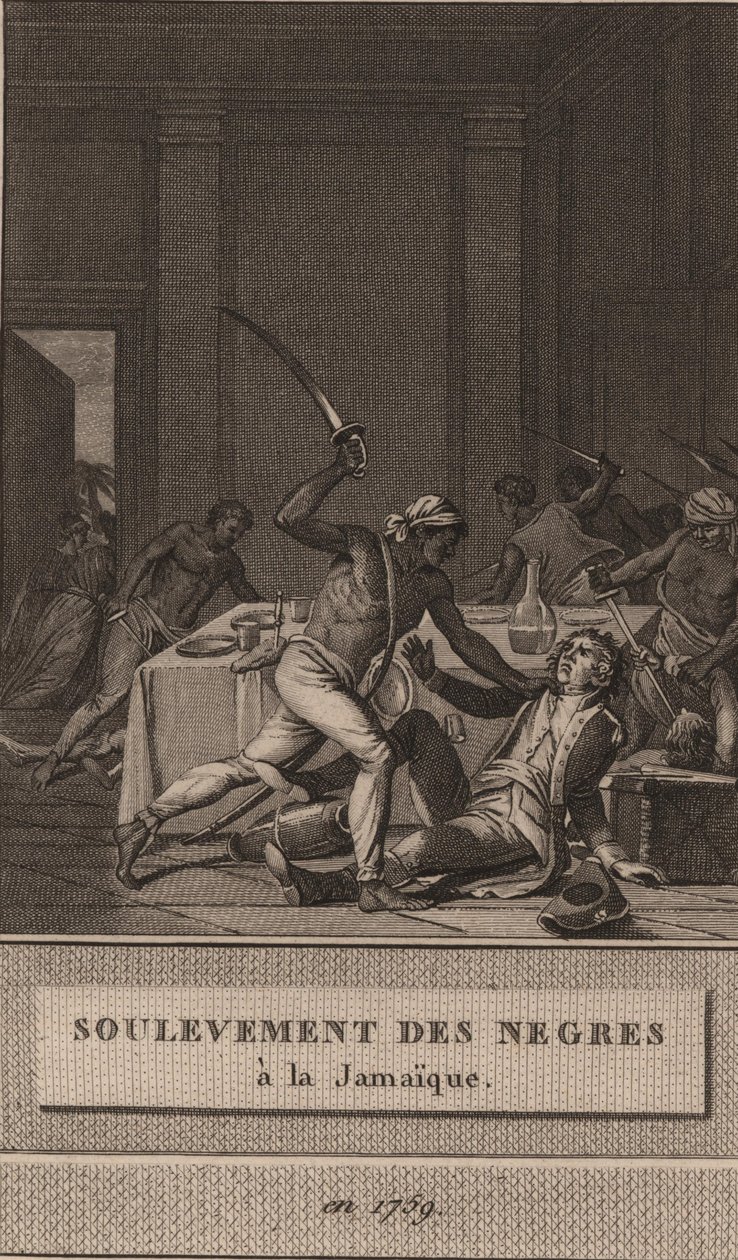 Revolta dos escravos negros na Jamaica em 1760, 1800. de François Anne David