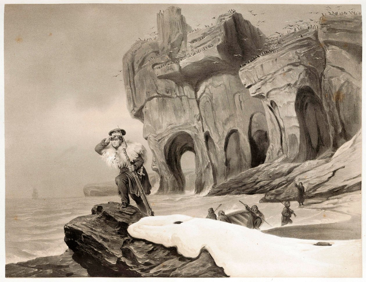 Bear Island de Viagens na Escandinávia, Lapônia, Spitsbergen e Faroes, pub. 1852. de François Auguste Biard
