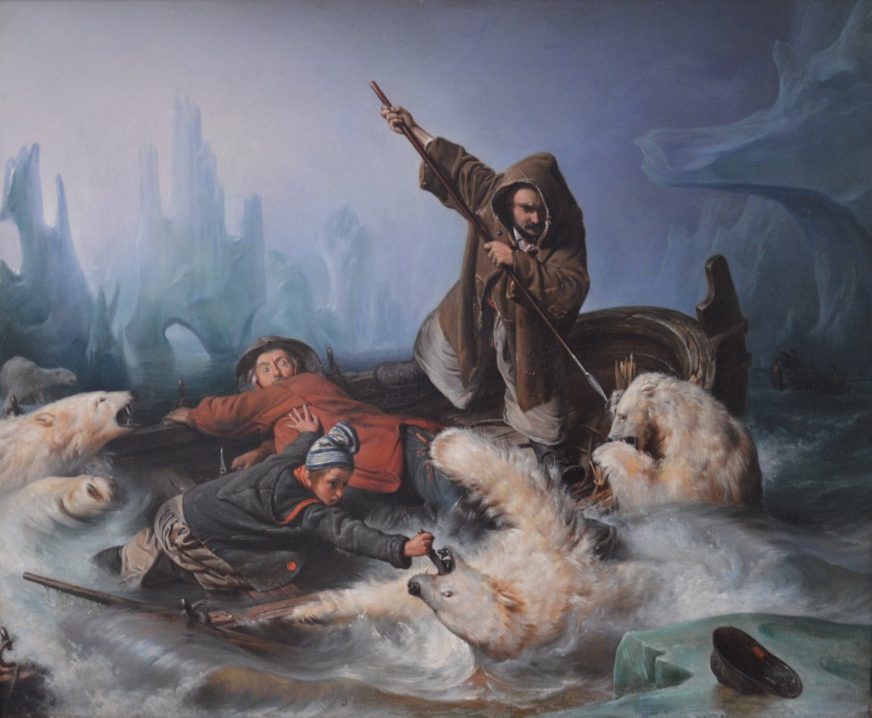 Luta com ursos polares de François Auguste Biard