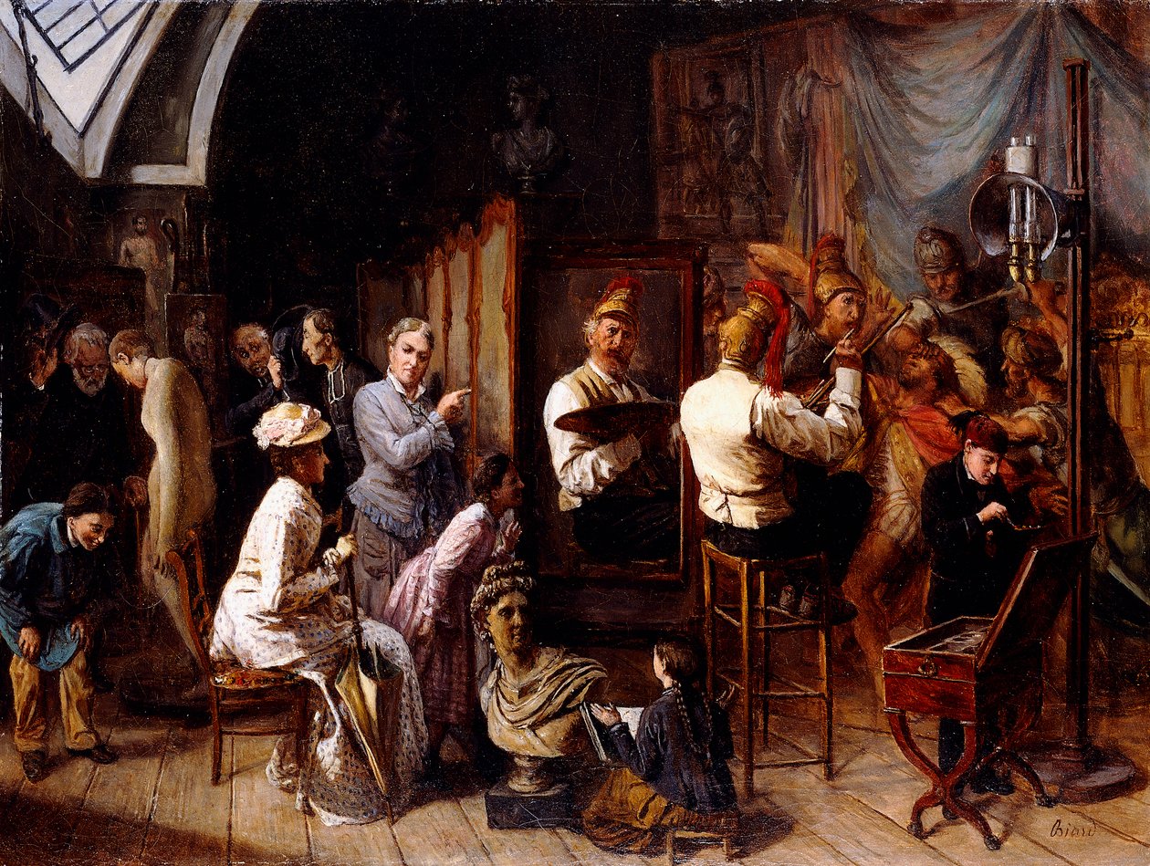 O estúdio do artista, de François Auguste Biard