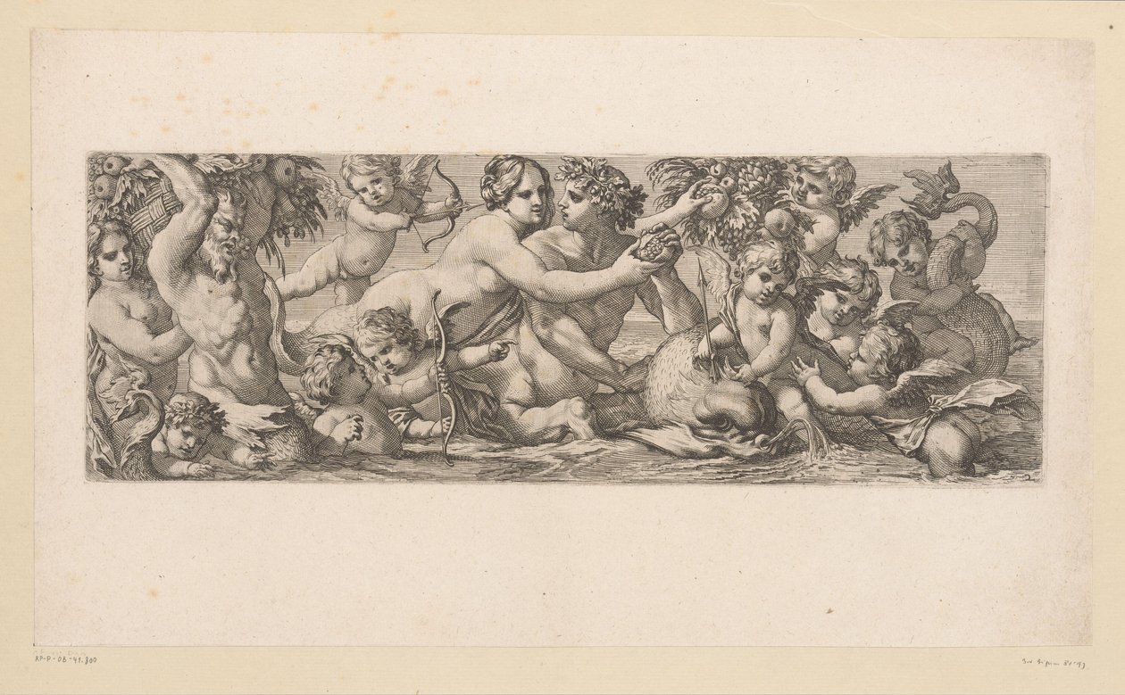 Baco com satyr, nereid e putti na água
Figuras mitológicas sobre a água (título da série) de François Bignon (attributed to)