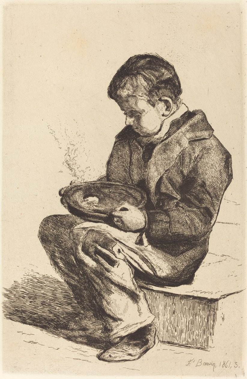 menino comendo sopa de François Bonvin