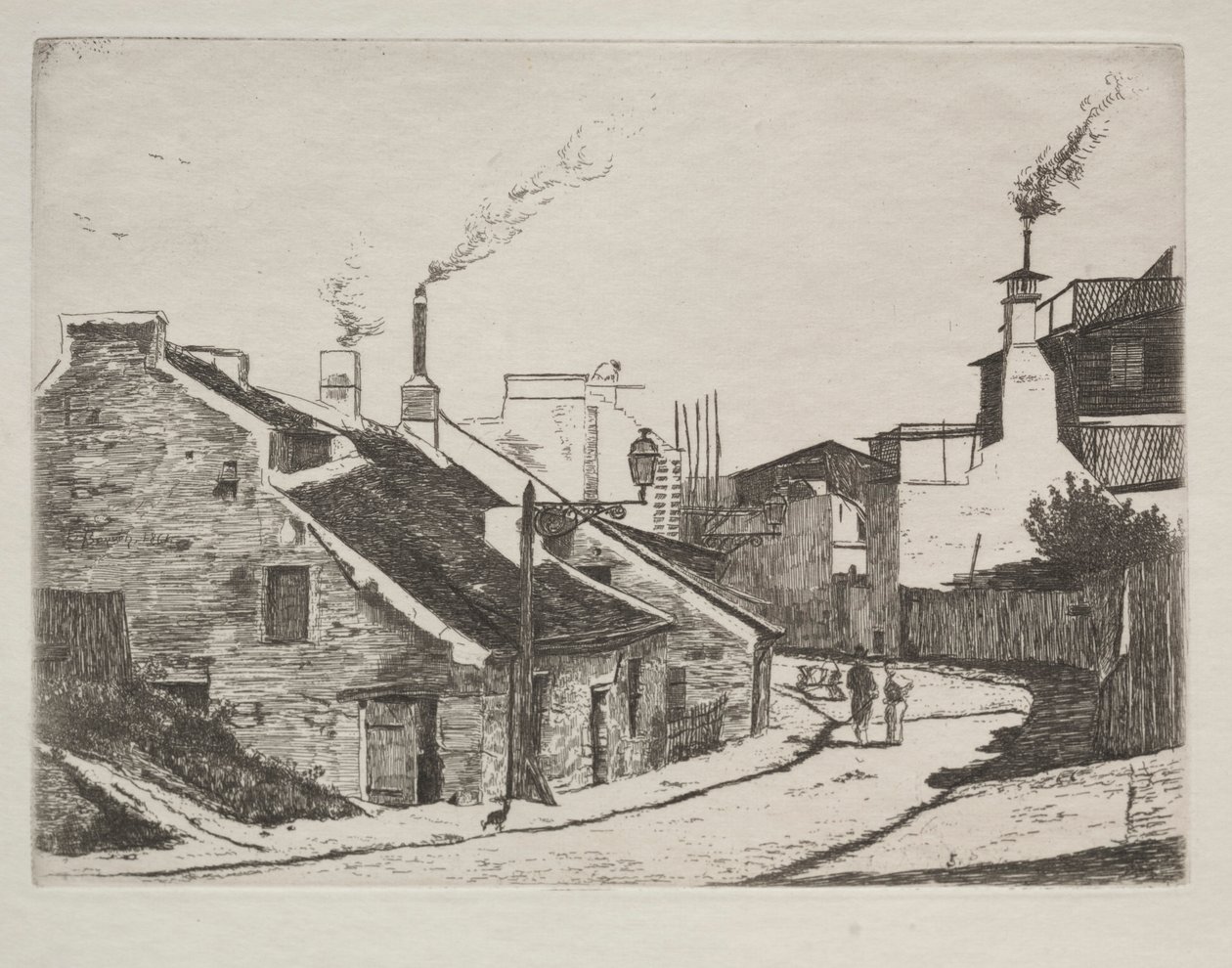 Rua do país em Alouette, 1861. de François Bonvin