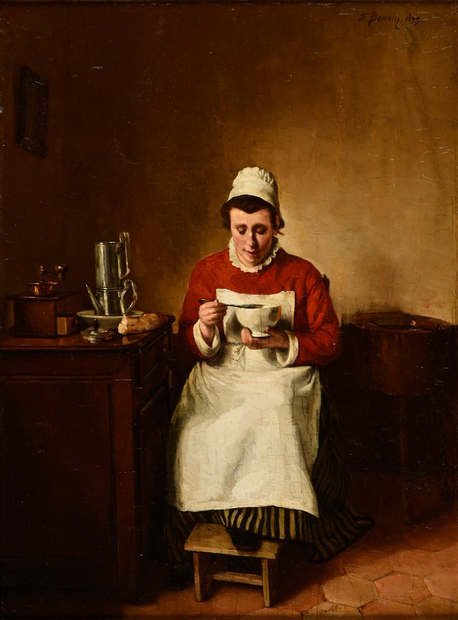 Pequeno-almoço ou uma chávena de café de François Bonvin