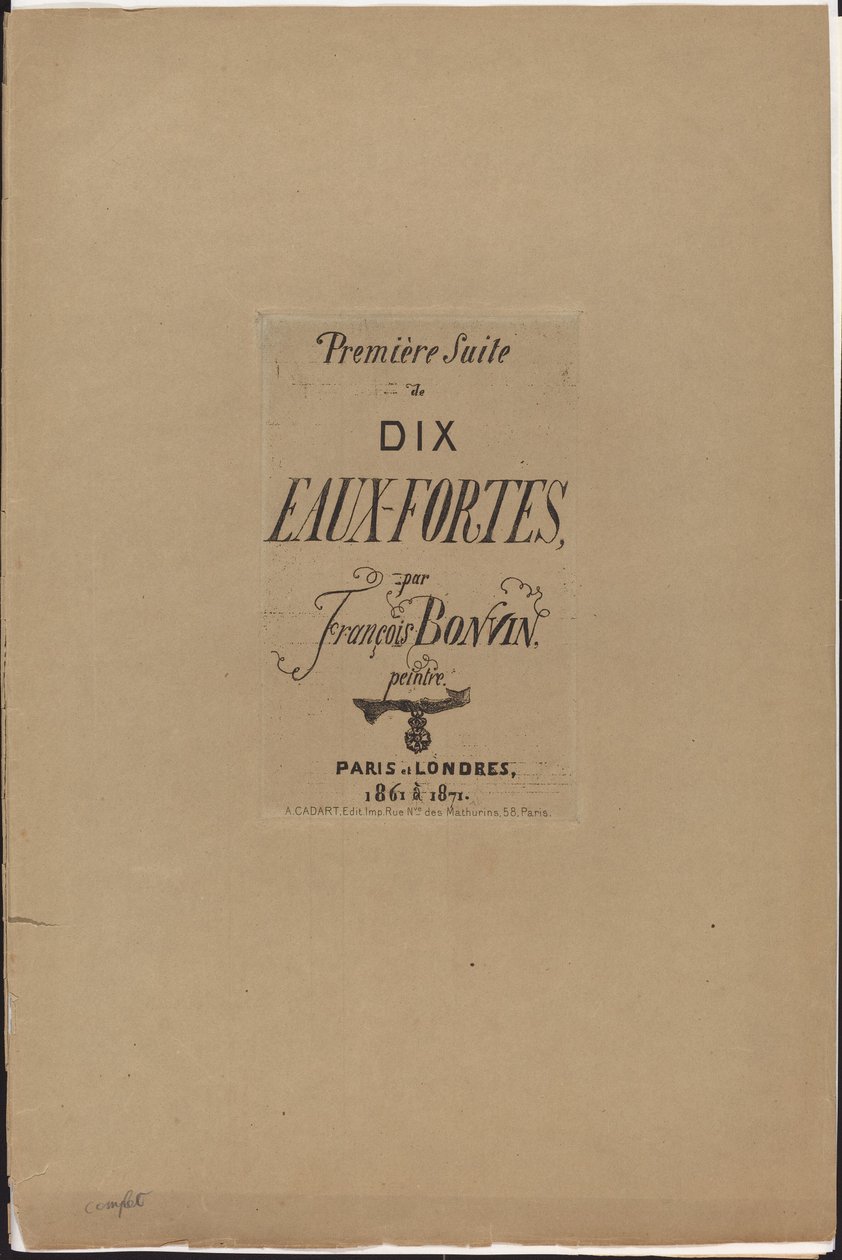 Primeira Suite de dez gravuras de François Bonvin