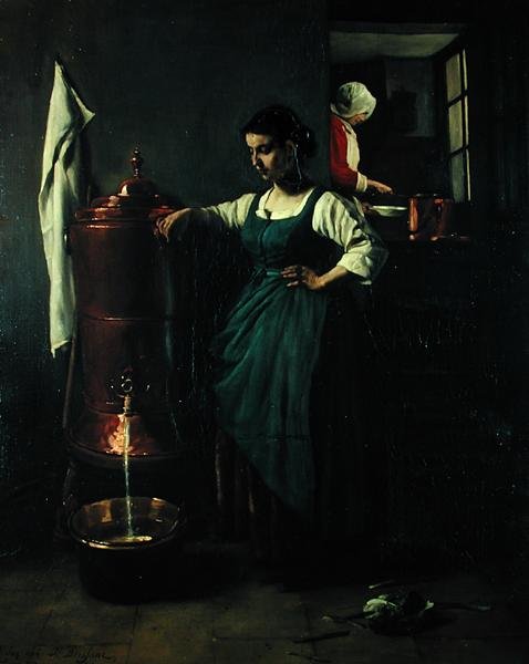 O bebedouro de cobre, 1861 de François Bonvin