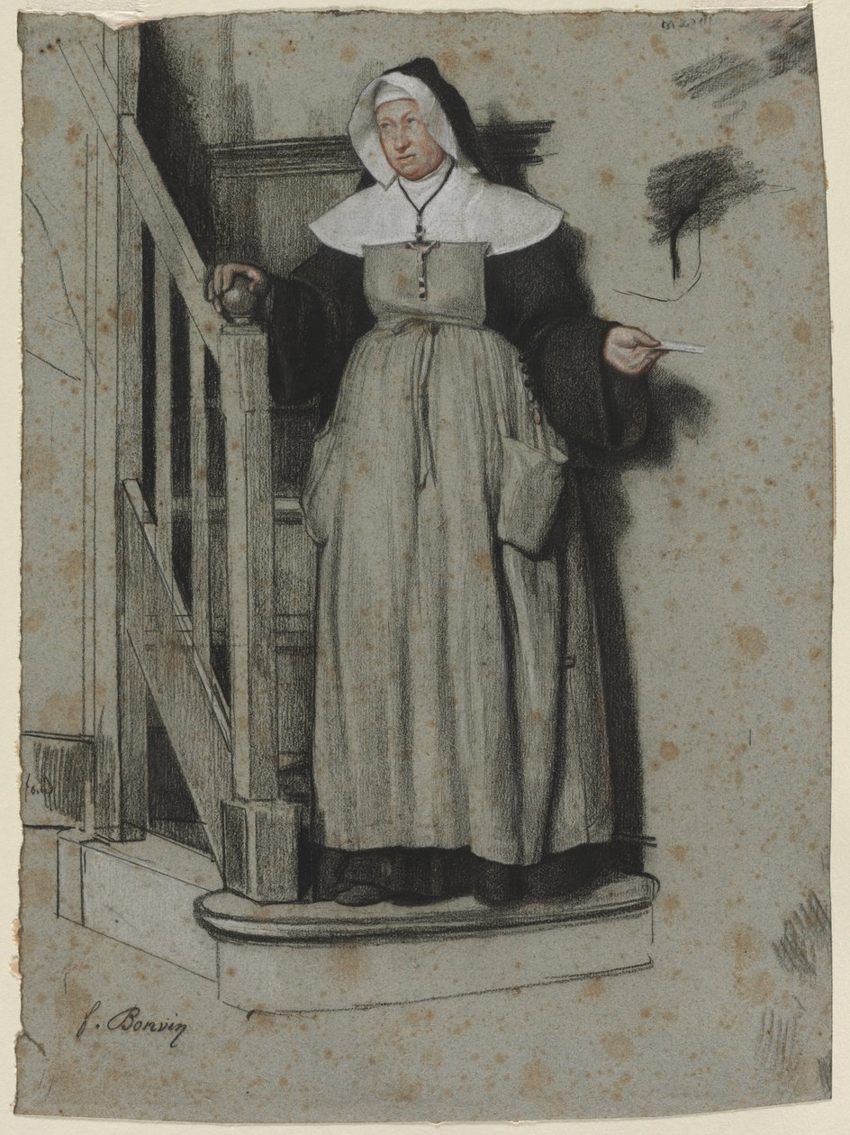A Carta de Admissão, Interior de um Convento de François Bonvin