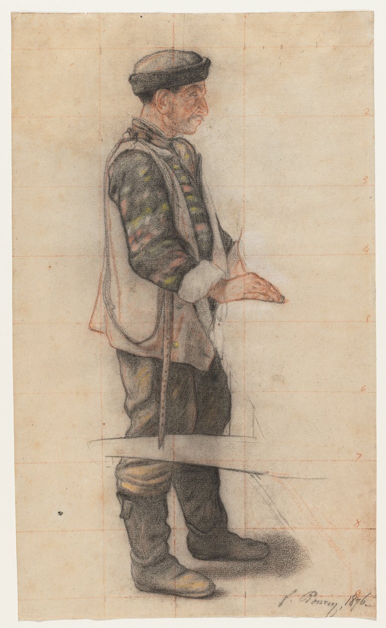 O Maqueiro (Estudo para "The Fallen Roofer") de François Bonvin