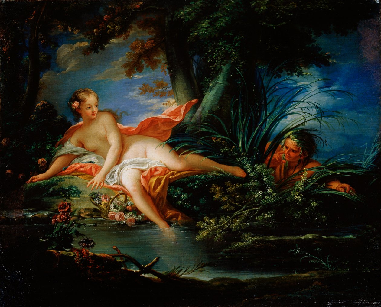Um Banhista Assustado, 1736. de François Boucher