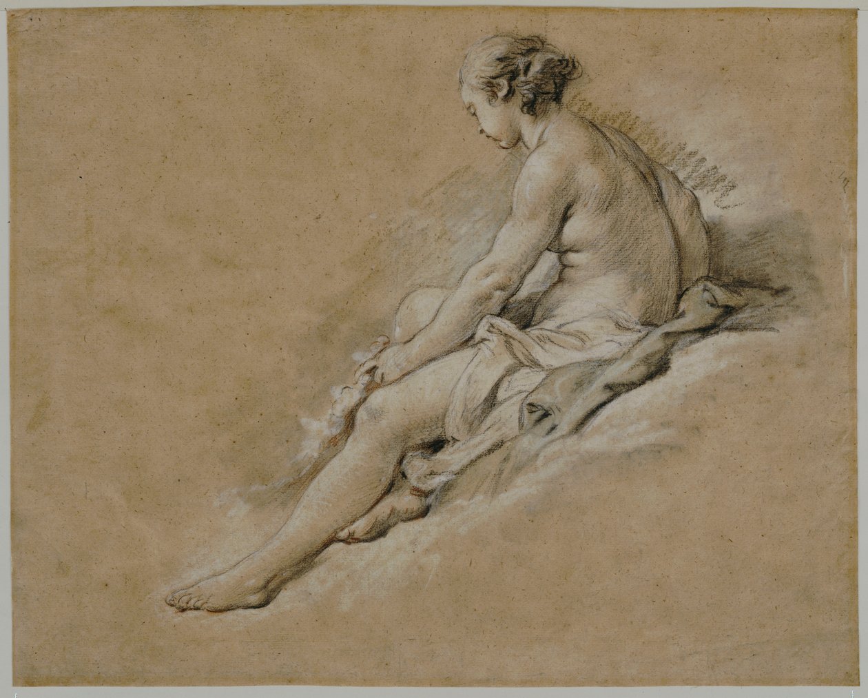 Uma garota nua sentada de François Boucher