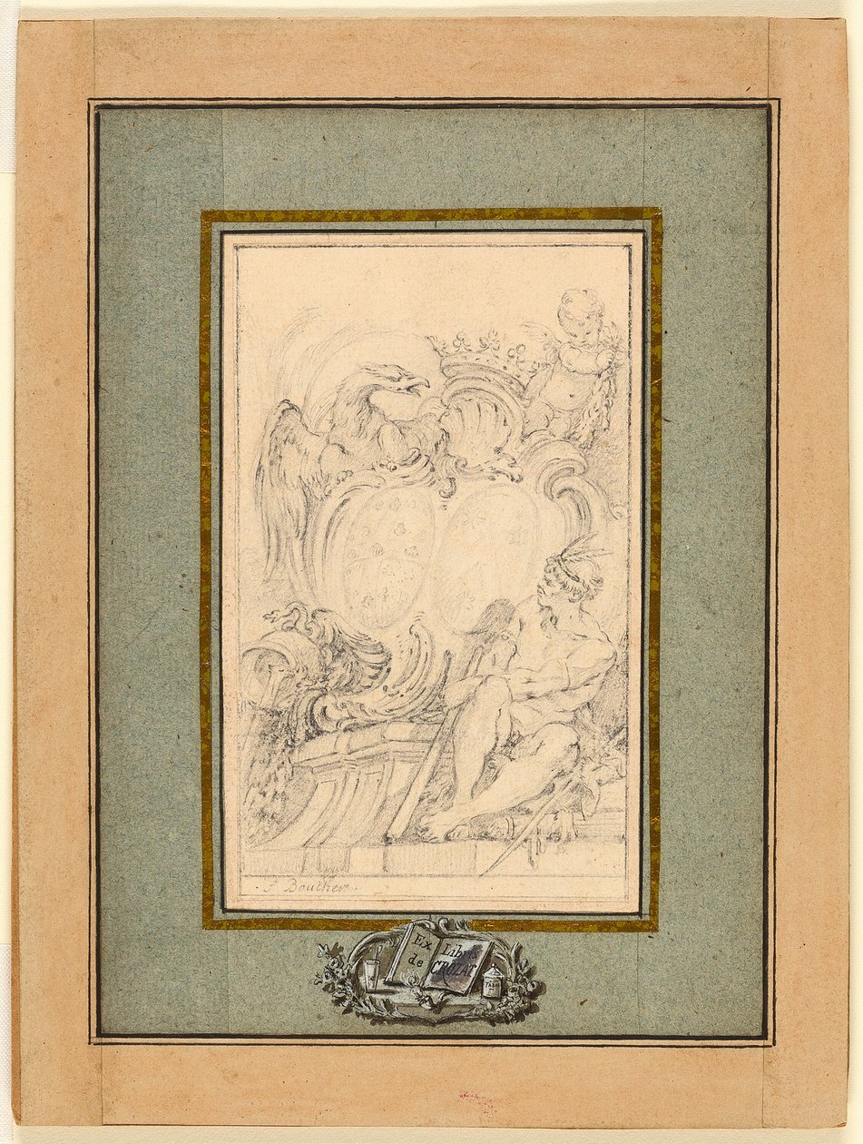 Estante Armorial para Crozat, Barão de Thiers de François Boucher