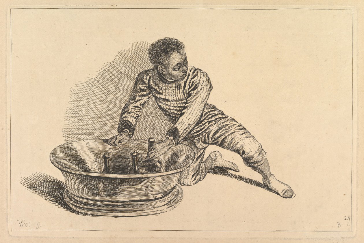 Frasco de remoção africano preto de um refrigerador, século XVIII. de François Boucher