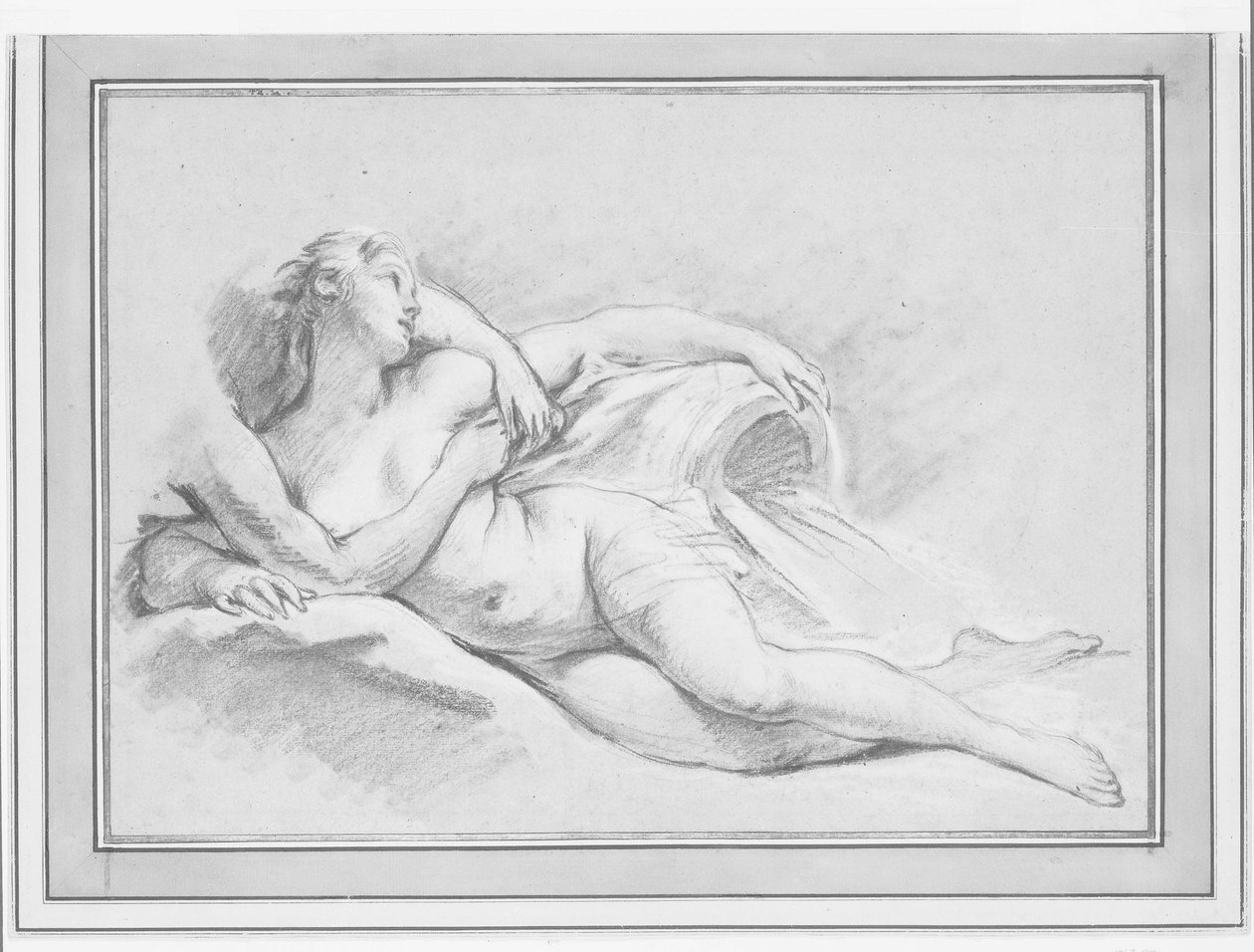 Boucher - Estudo para duas ninfas, c. 1749 de François Boucher