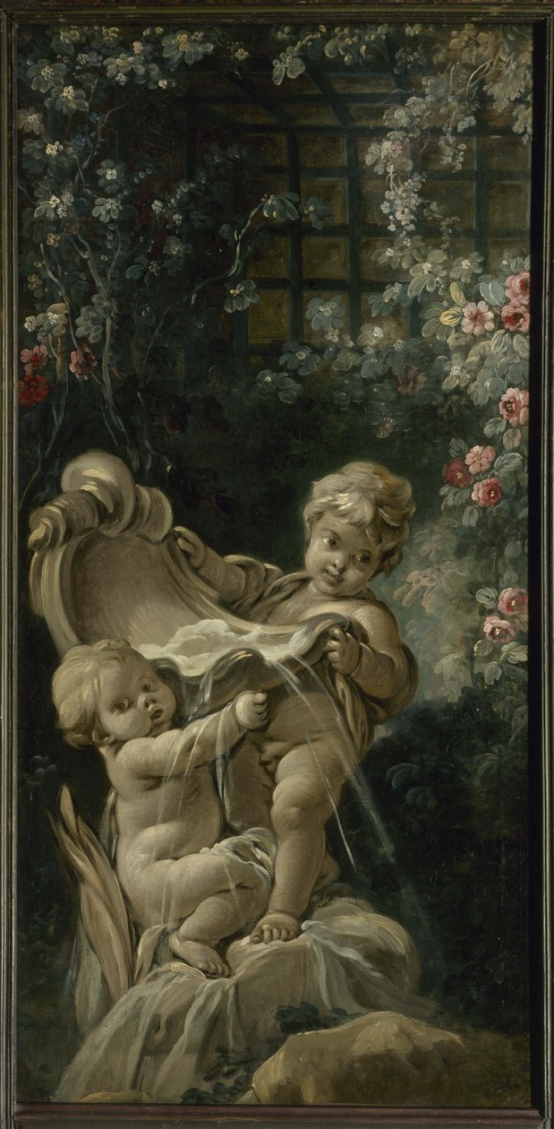 Boucher - Fonte com dois amantes, um deles ajoelhado, entre 1765 e 1770 de François Boucher