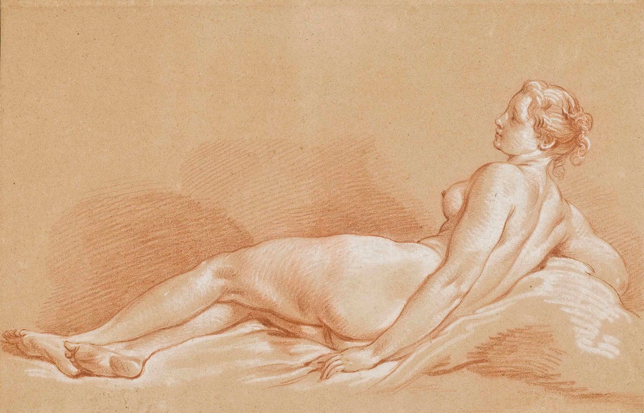 Boucher - Mulher jovem deitada de François Boucher