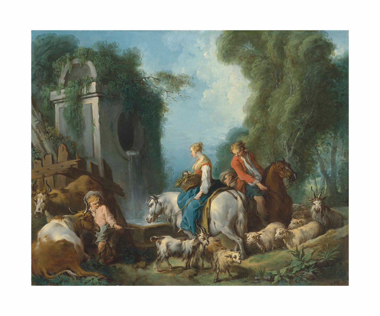 Boucher - Pastoral na fonte de François Boucher
