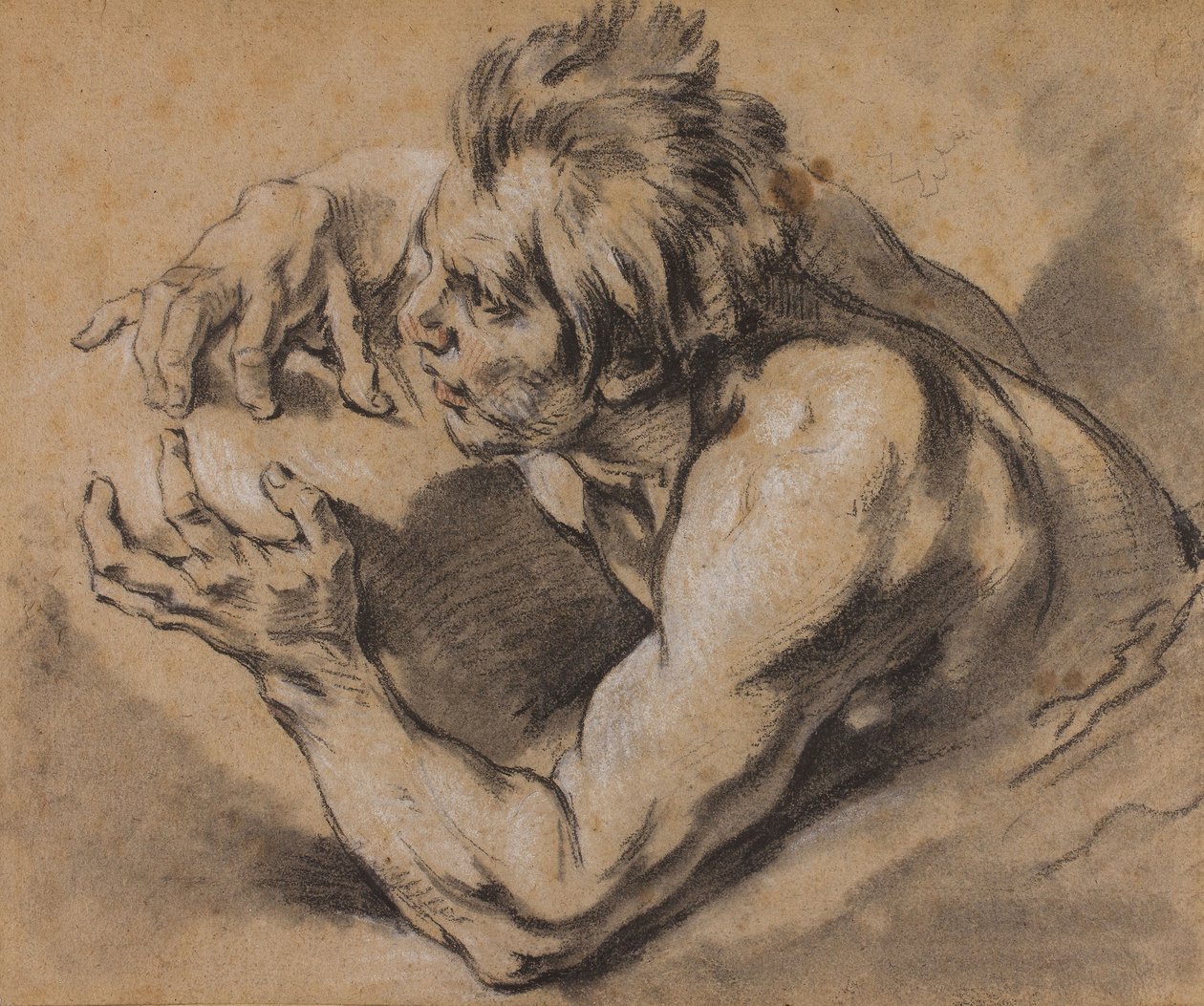 Boucher - Estudo de um Tritão, 1748-53 de François Boucher