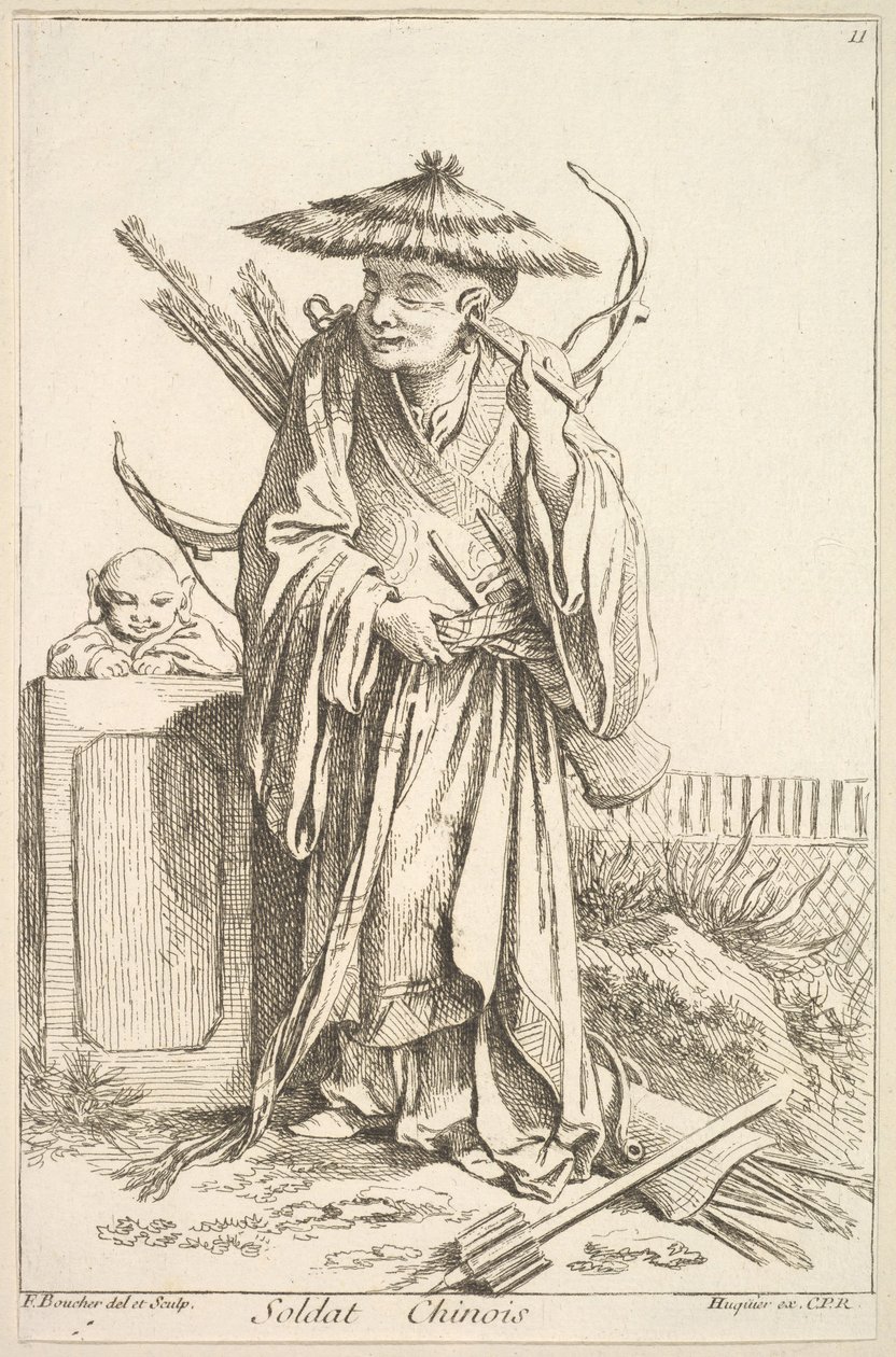 Soldado chinês, 1738-45. de François Boucher