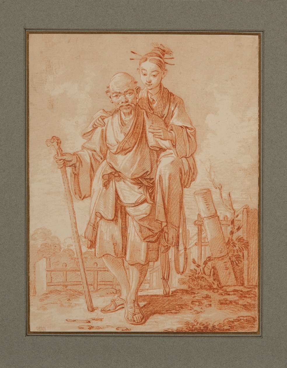 Casal chinês em uma paisagem de François Boucher