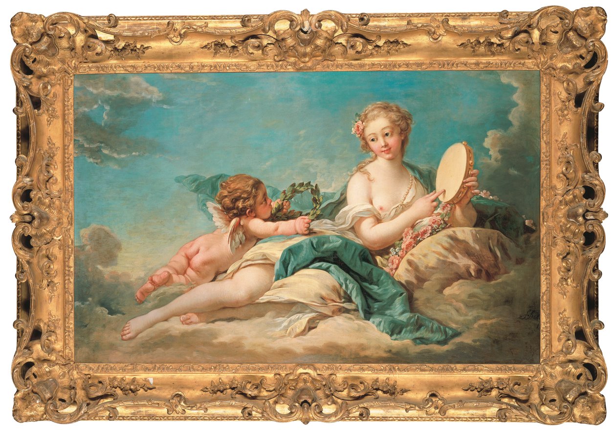 Clio, a musa da história e da música, 1758 de François Boucher