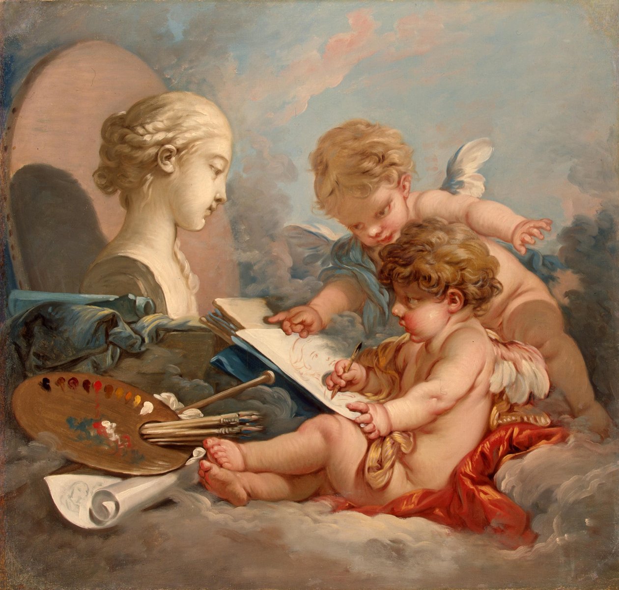 Cupidos. Alegoria da pintura de François Boucher