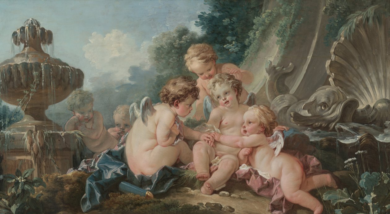 Cupidos em conspiração, década de 1740 de François Boucher