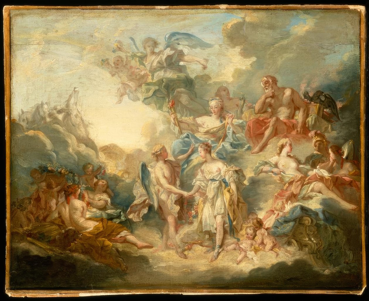 F.Boucher, casamento de Cupido e Psique - Pintura, 18º C. de François Boucher