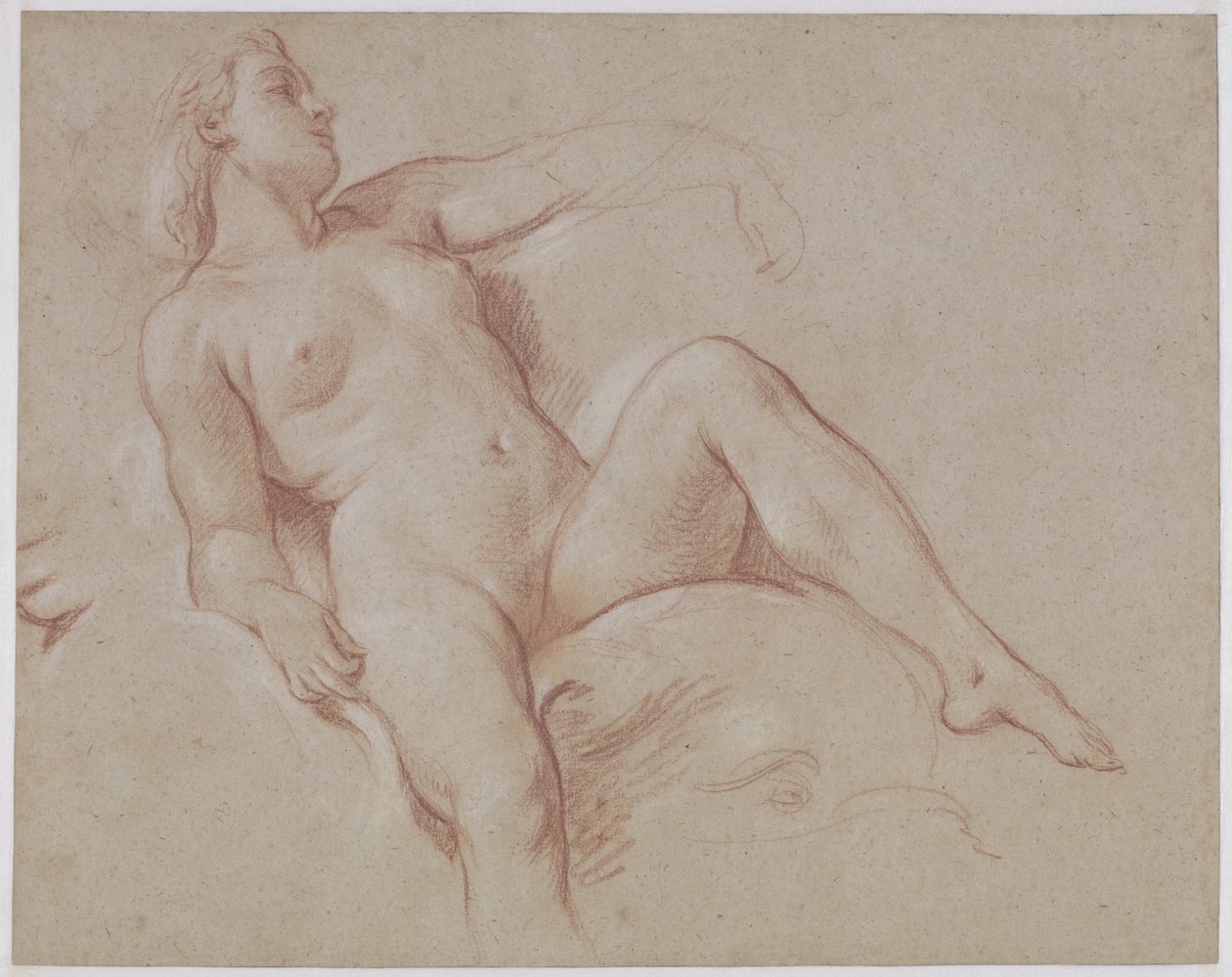 Nu feminino em um golfinho de François Boucher