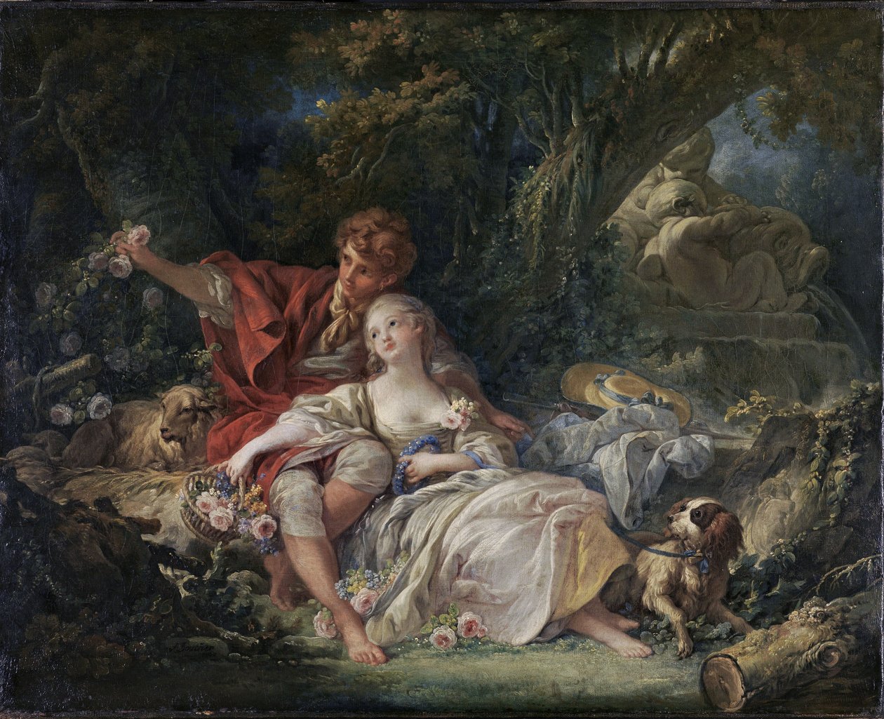 Alemão: pastor e pastora pastoril de François Boucher