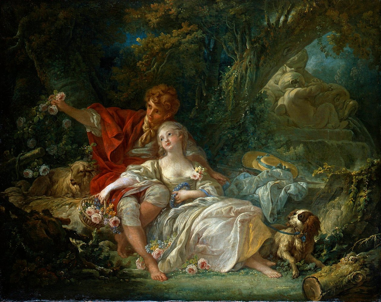 Alemão: pastor e pastora pastoril de François Boucher