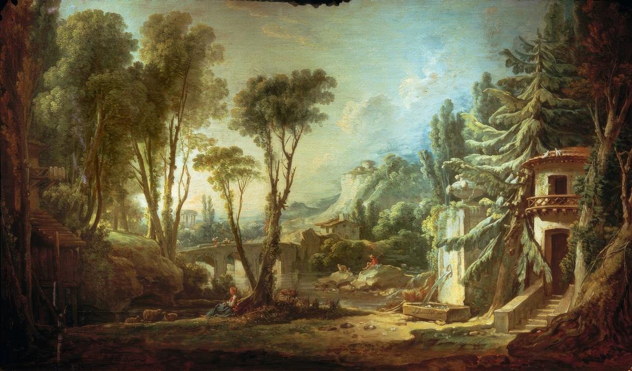 paisagem pastoral de François Boucher