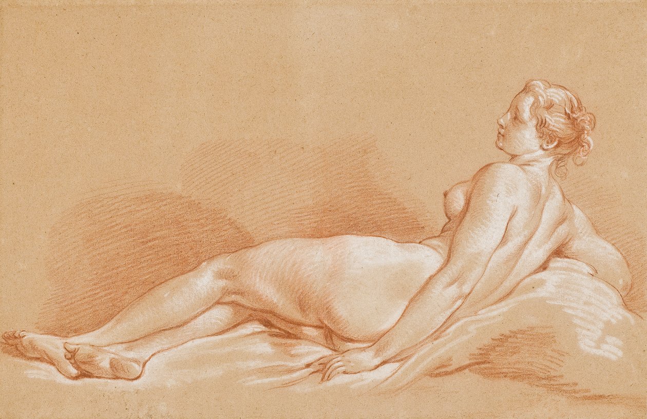 Mulher jovem, mentindo de François Boucher