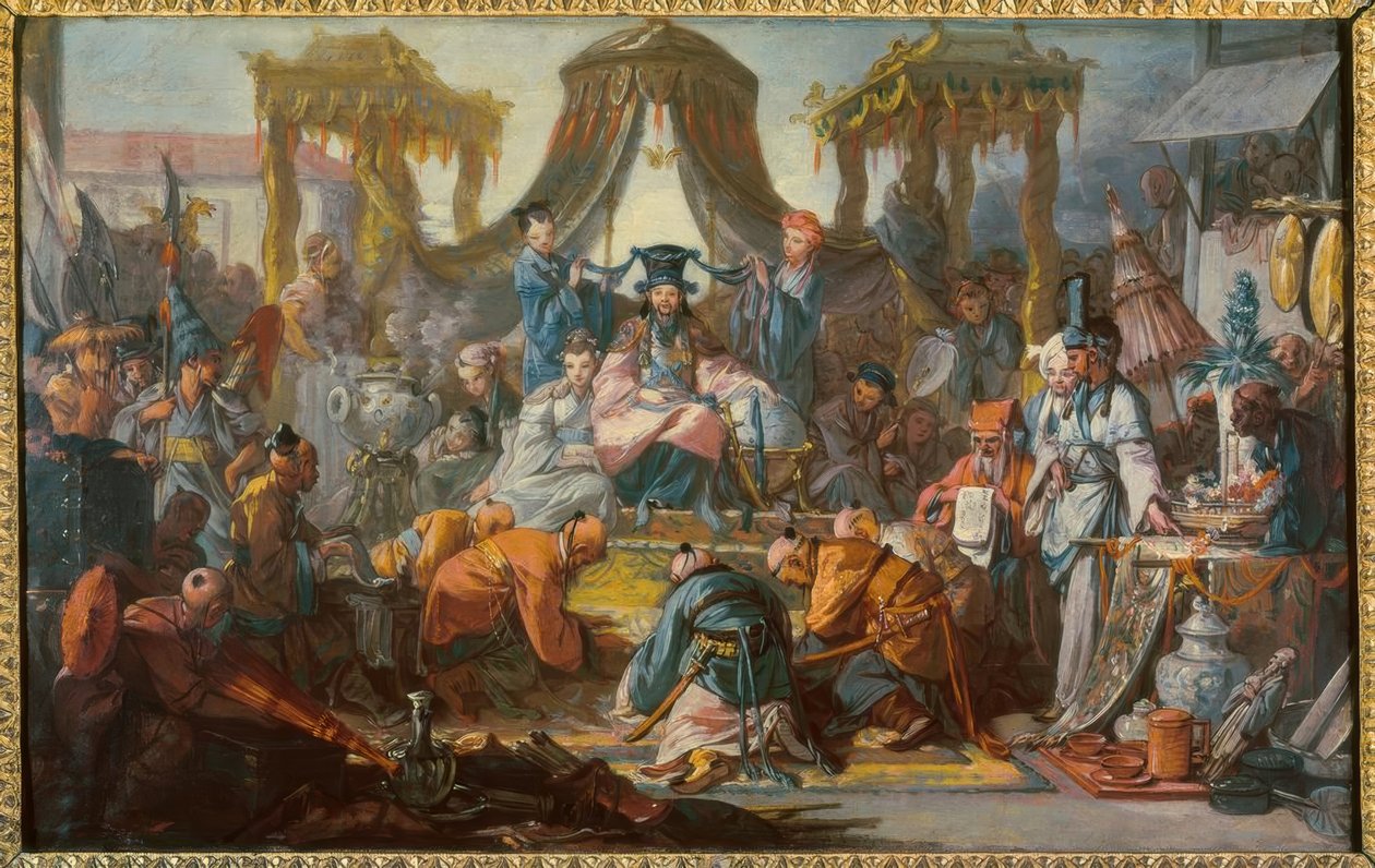 O público do imperador da China de François Boucher