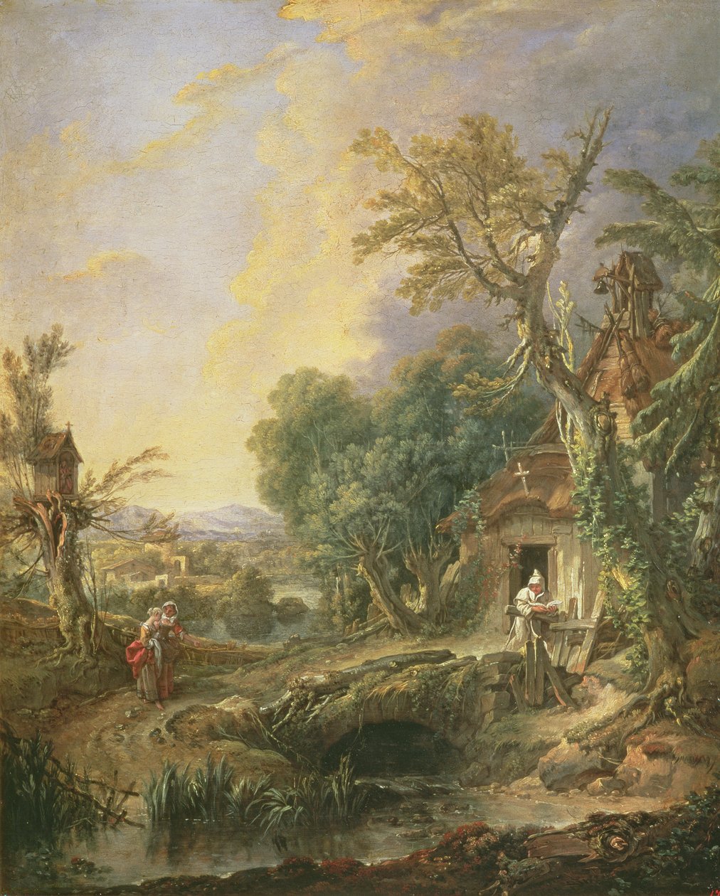 Paisagem com um eremita, 1742 de François Boucher