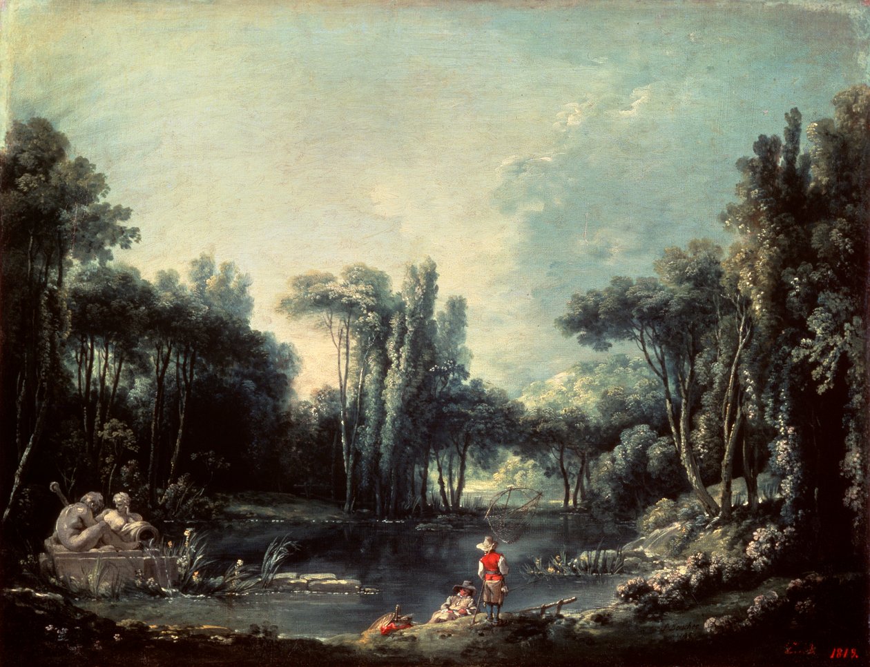 Paisagem com uma lagoa, 1746. de François Boucher
