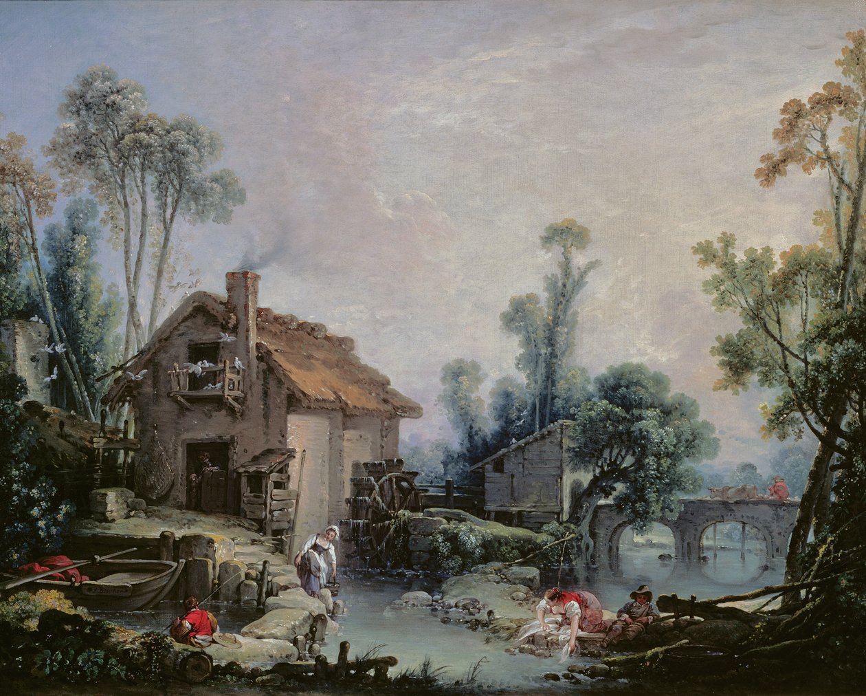 Paisagem com uma azenha, 1755 de François Boucher