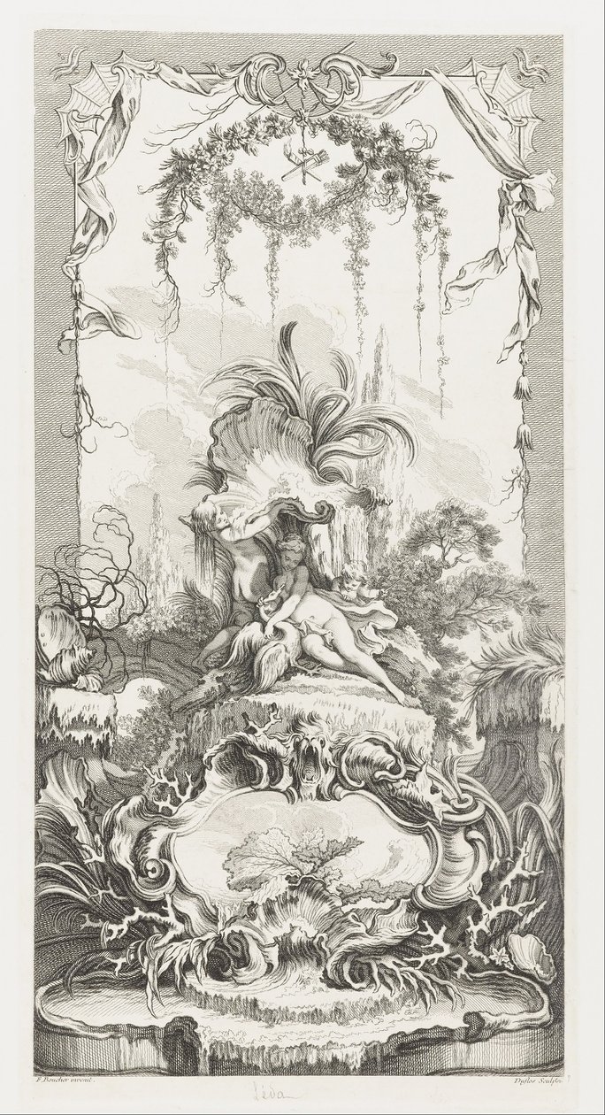 Léda in Novos conceitos para ecrãs [Morceaux pour des paravents] de François Boucher
