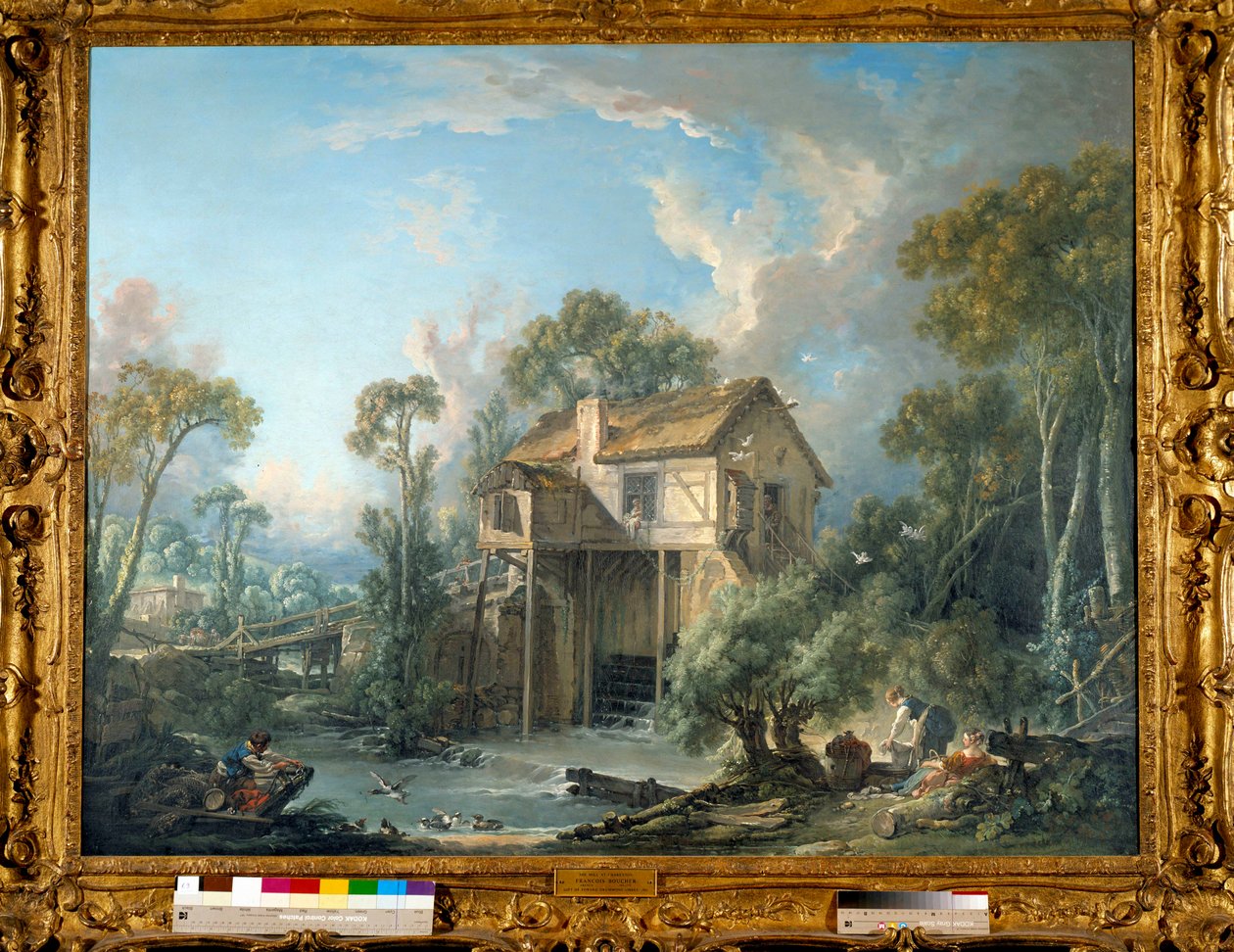 Le Moulin de Quiquengrogne à Charenton em 1758 Pintura de François Boucher (1703-1770) 1758 Toledo. Museu de Arte de François Boucher