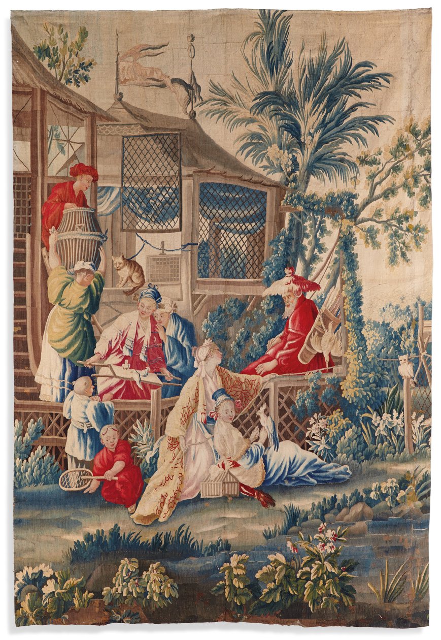 Tapeçaria Luís XVI "aux Chinoiserie", Aubusson, quarto de finais do século XVIII de François Boucher