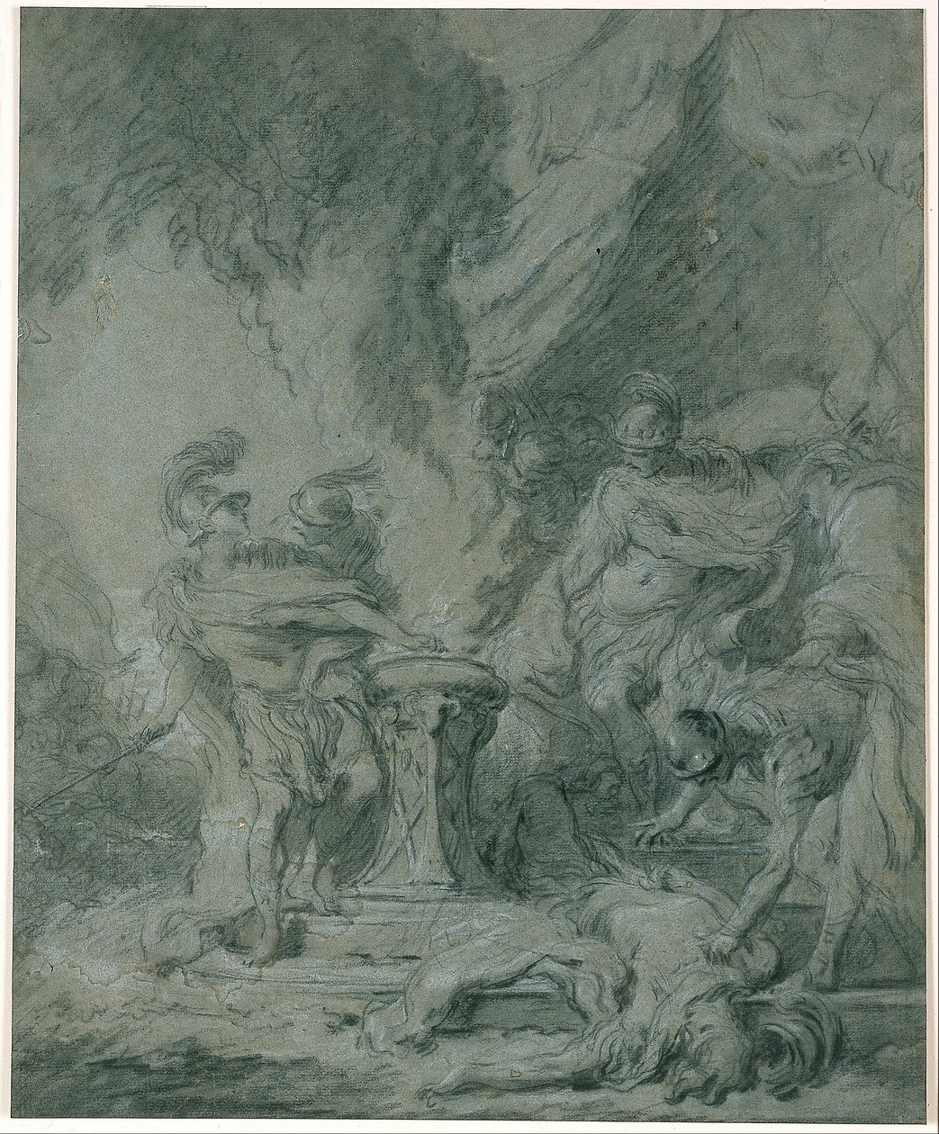 Scaevola colocando a mão no fogo de François Boucher