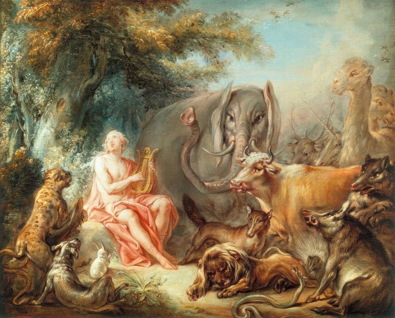 Orfeu encanta os animais de François Boucher