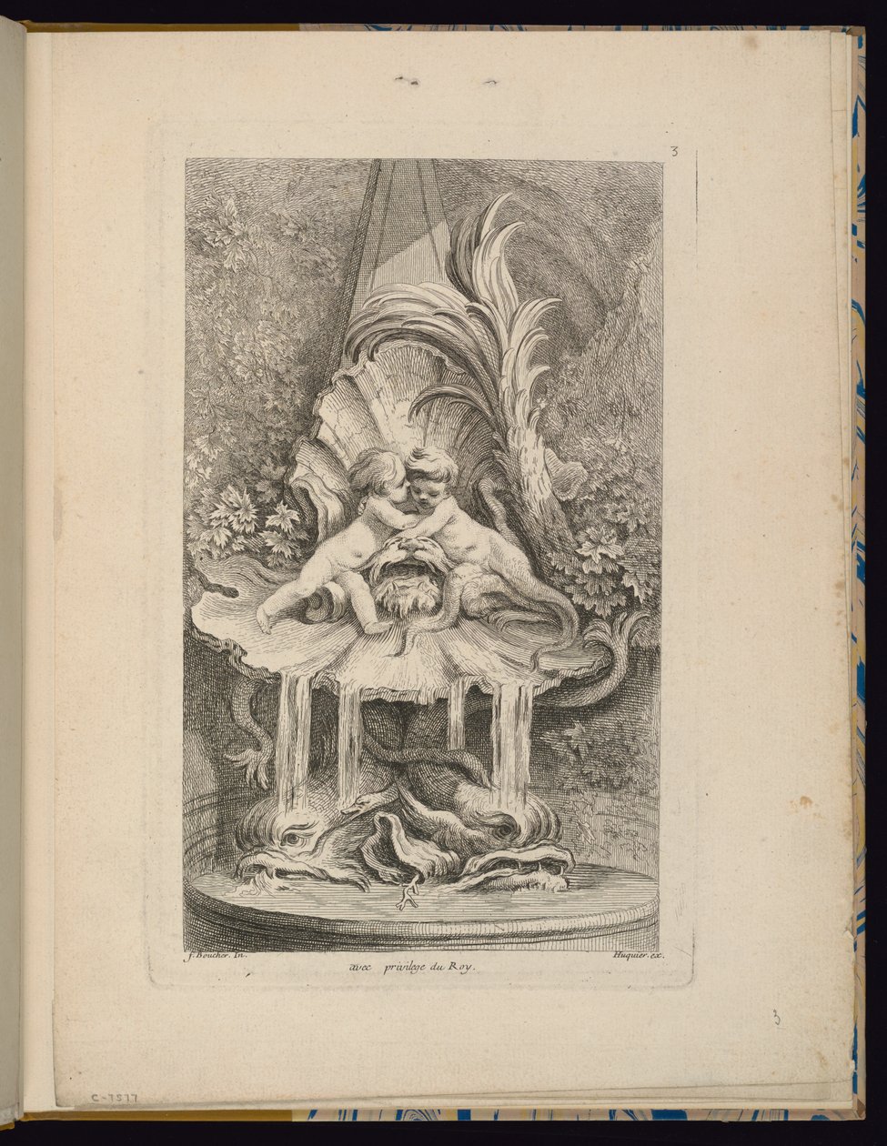 Placa 3, Receuil de Fontaines (Coleção de Fontes) de François Boucher