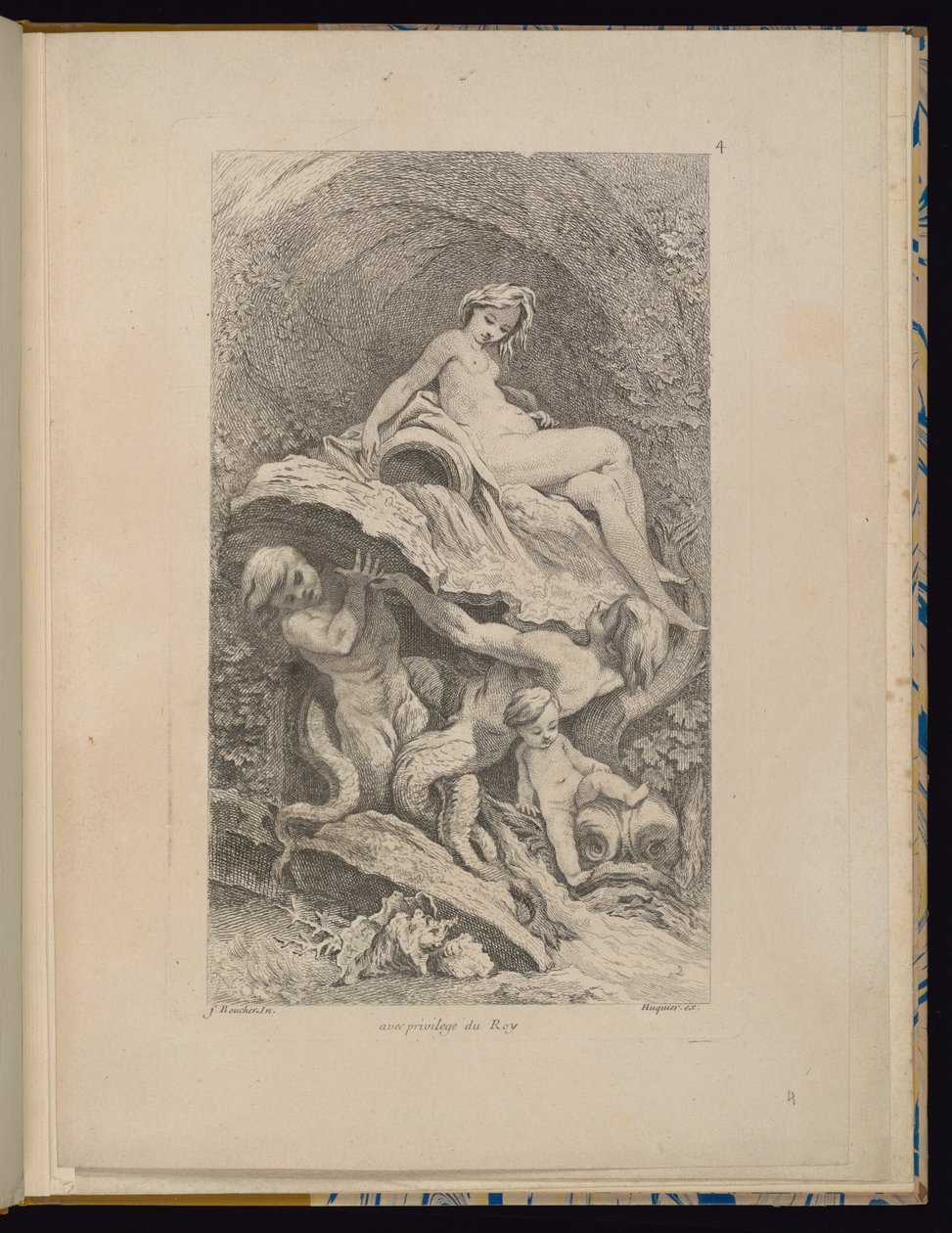 Placa 4, Receuil de Fontaines (Coleção de Fontes) de François Boucher