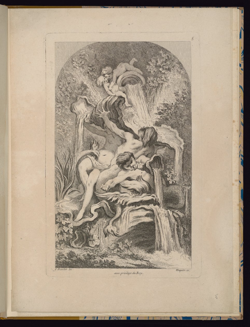 Placa 5, Receuil de Fontaines (Coleção de Fontes) de François Boucher