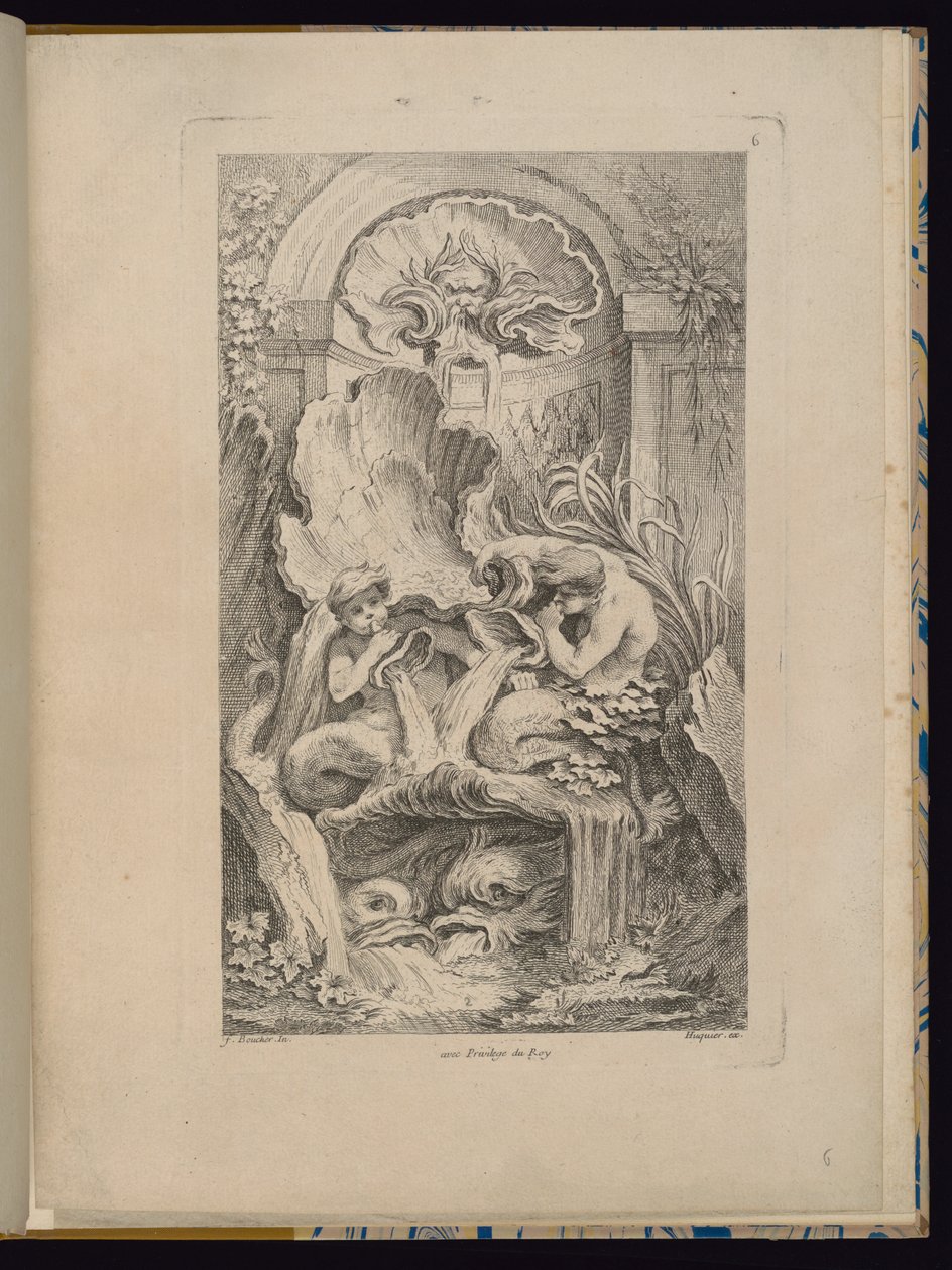 Placa 6, Receuil de Fontaines (Coleção de Fontes) de François Boucher