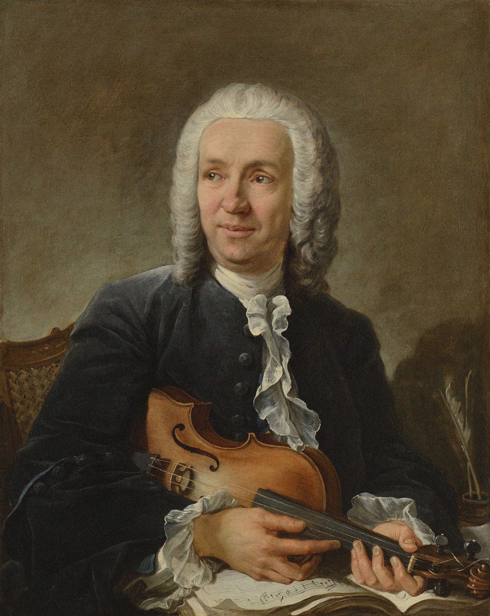 Retrato do compositor Francesco Geminiani 1687-1762, c. 1745 de François Boucher