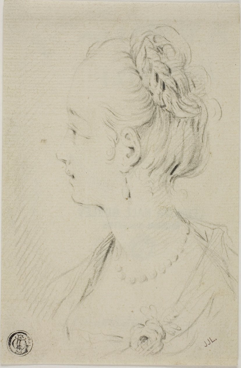 Busto de perfil de mulher jovem de François Boucher