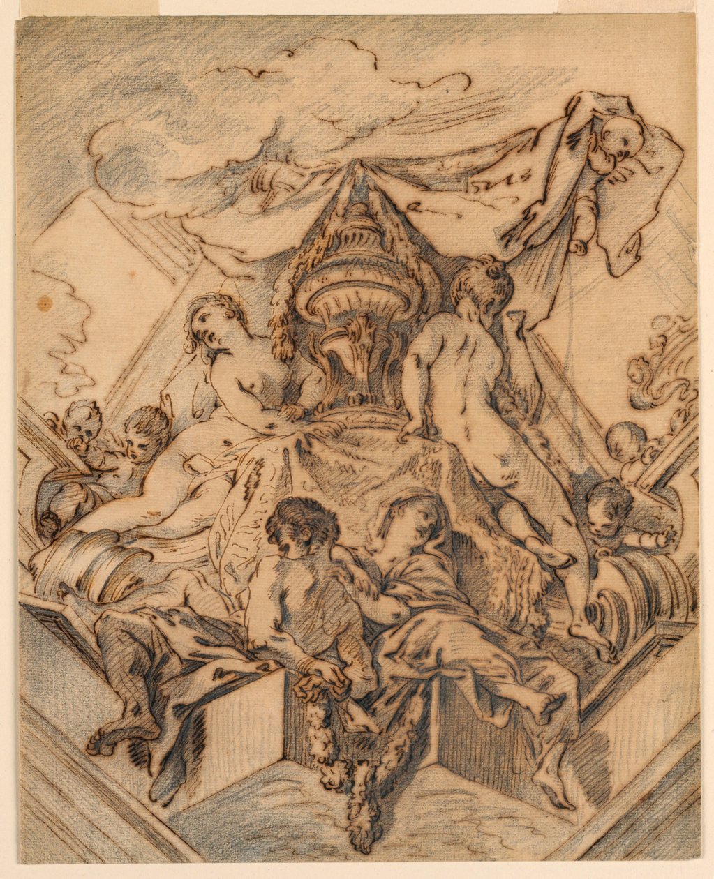 Projeto para um Motivo de Canto de um Teto Pintado de François Boucher